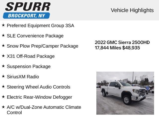 Used 2022 GMC Sierra 2500HD SLE with VIN 1GT49ME76NF159131 for sale in Brockport, NY