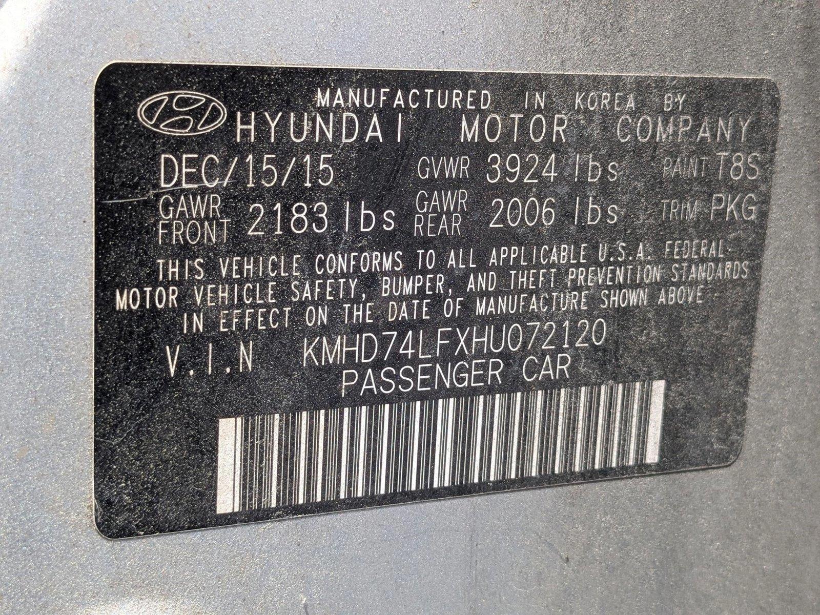 2017 Hyundai ELANTRA Vehicle Photo in Panama City, FL 32401