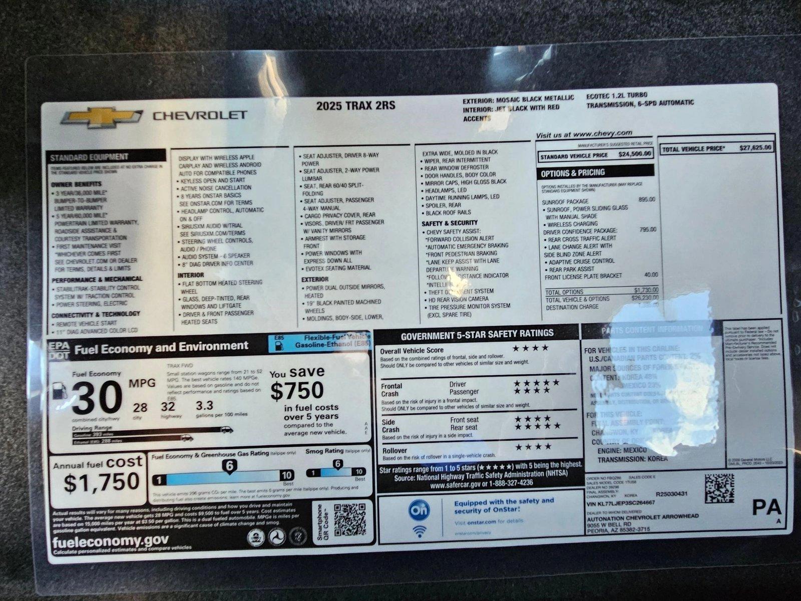 2025 Chevrolet Trax Vehicle Photo in PEORIA, AZ 85382-3715