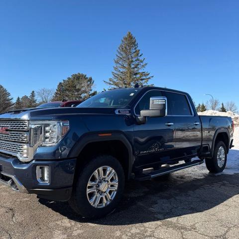 Pacific Blue Metallic 2021 GMC Sierra 2500HD Denali Crew Cab 4WD Pickup Truck Four-Wheel Drive Automatic