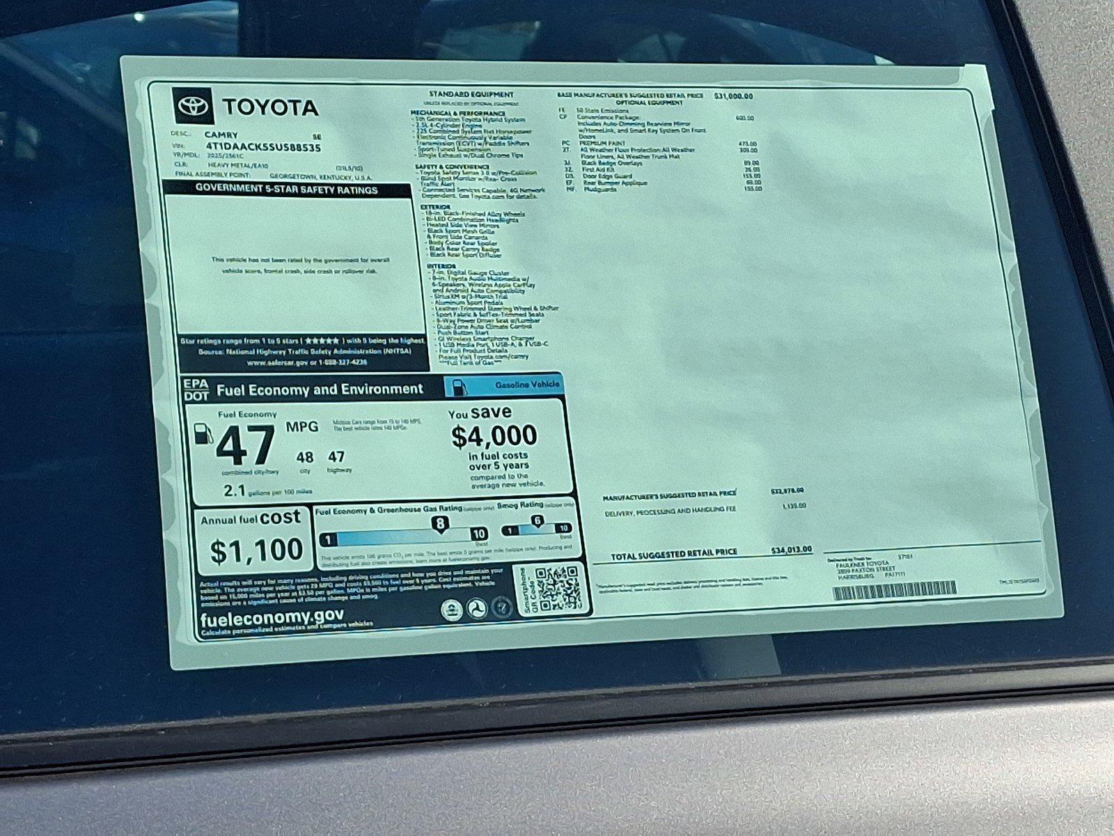 2025 Toyota Camry Vehicle Photo in Harrisburg, PA 17111
