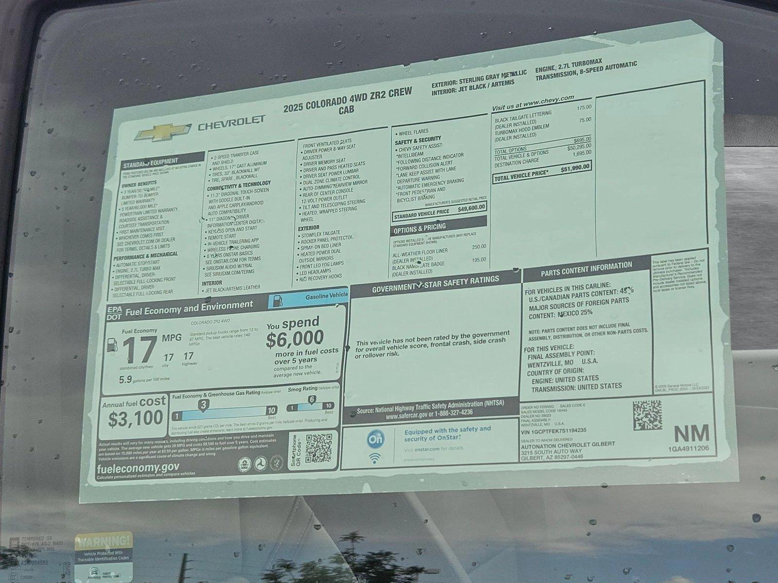 2025 Chevrolet Colorado Vehicle Photo in GILBERT, AZ 85297-0446