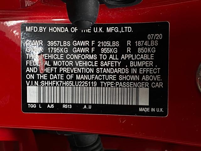2020 Honda Civic Hatchback Vehicle Photo in Appleton, WI 54913