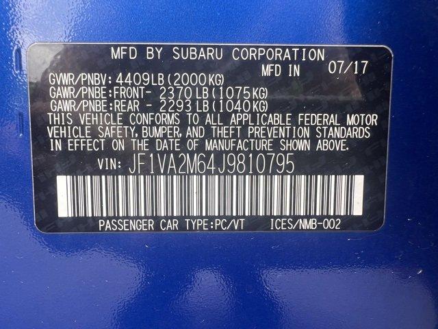 2018 Subaru WRX Vehicle Photo in TREVOSE, PA 19053-4984
