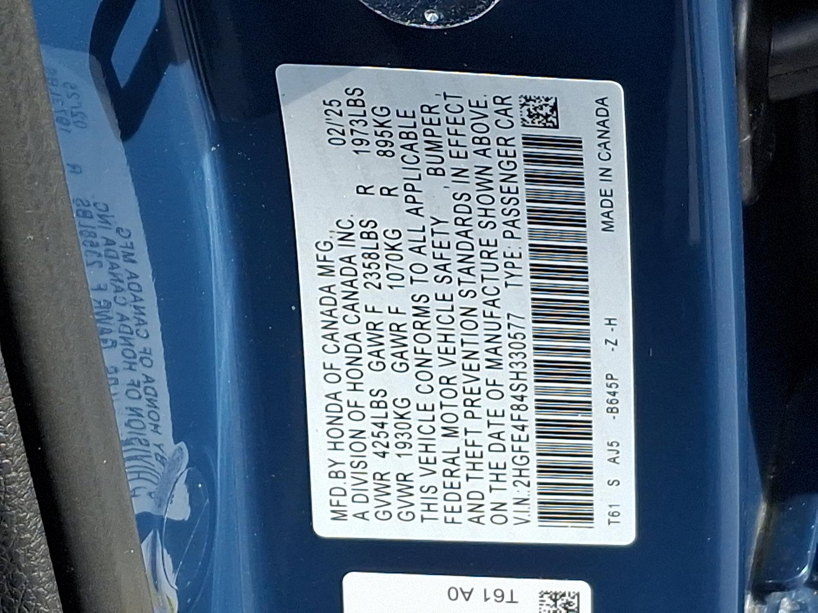 2025 Honda Civic Sedan Hybrid Vehicle Photo in Harrisburg, PA 17111