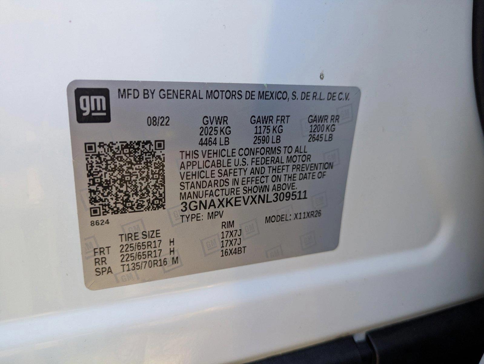 2022 Chevrolet Equinox Vehicle Photo in LAUREL, MD 20707-4622