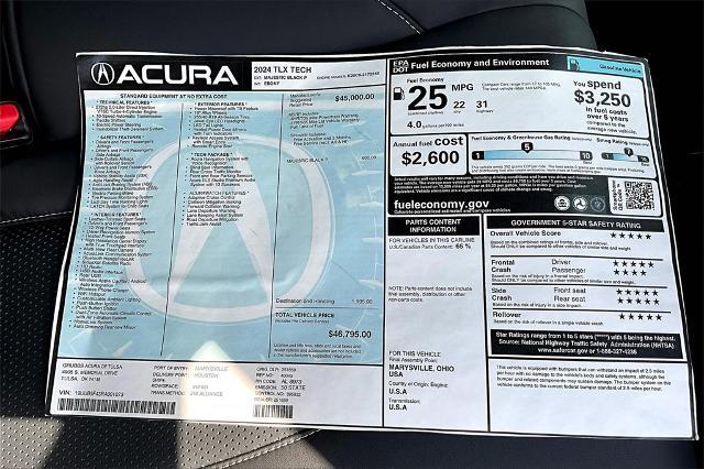 2024 Acura TLX Vehicle Photo in Tulsa, OK 74145