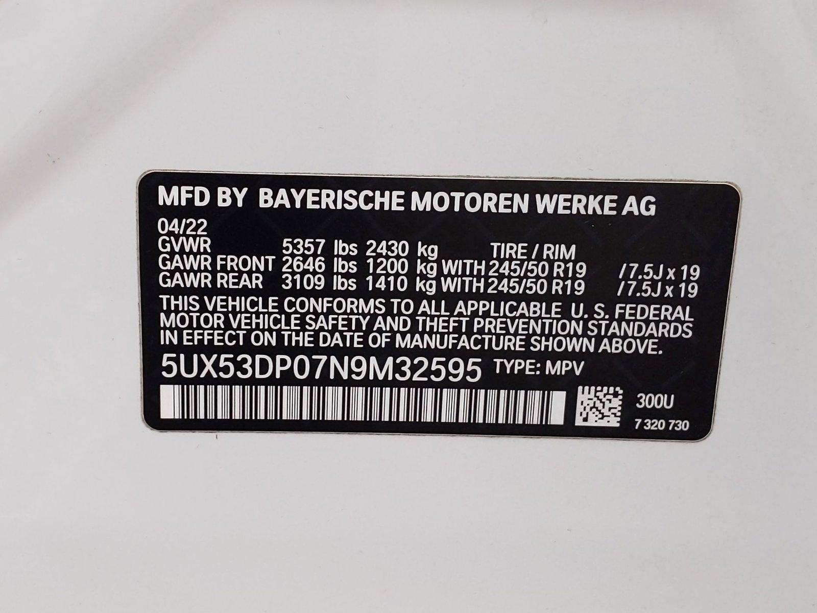 2022 BMW X3 xDrive30i Vehicle Photo in Bel Air, MD 21014