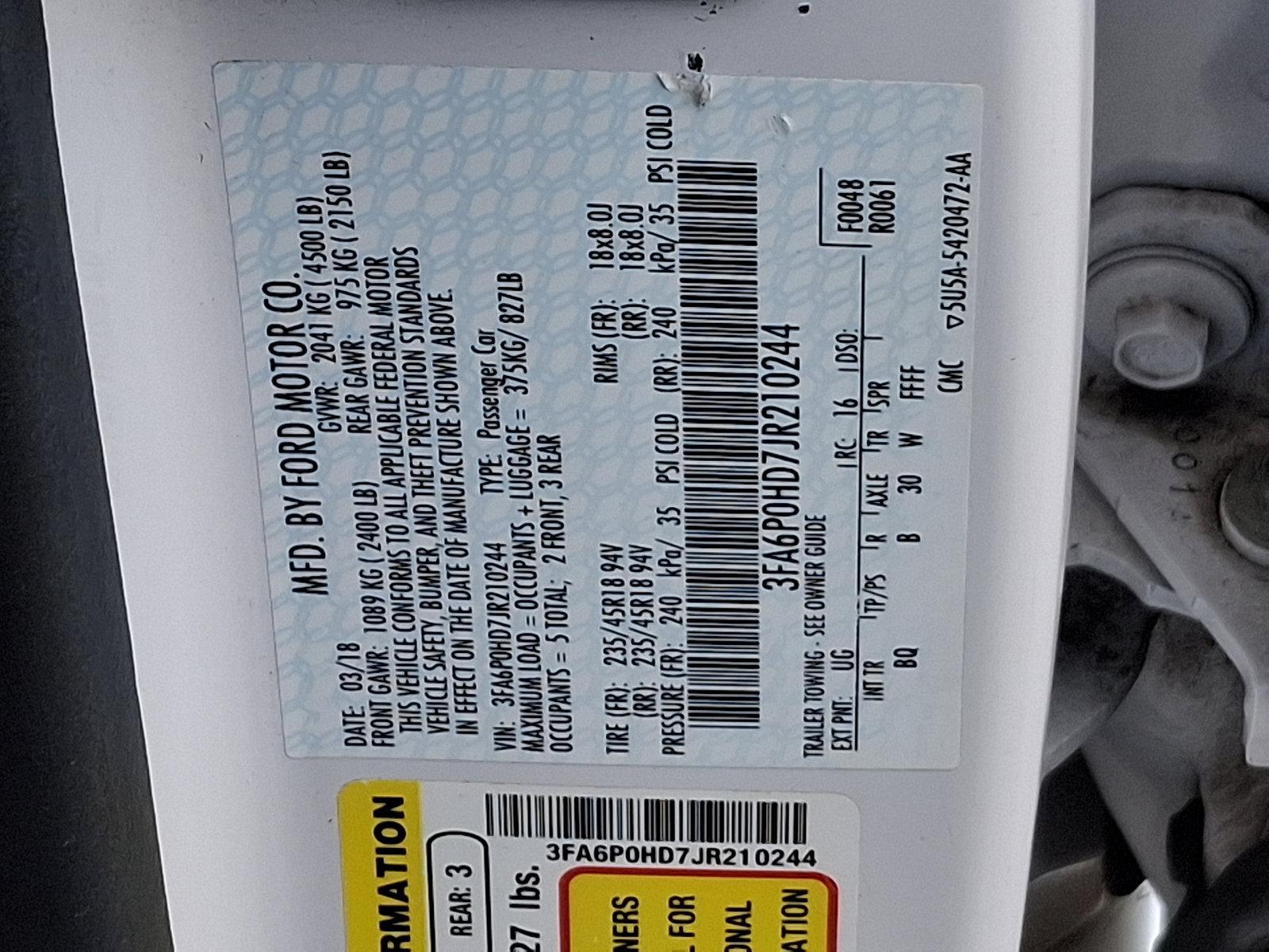 2018 Ford Fusion Vehicle Photo in Trevose, PA 19053