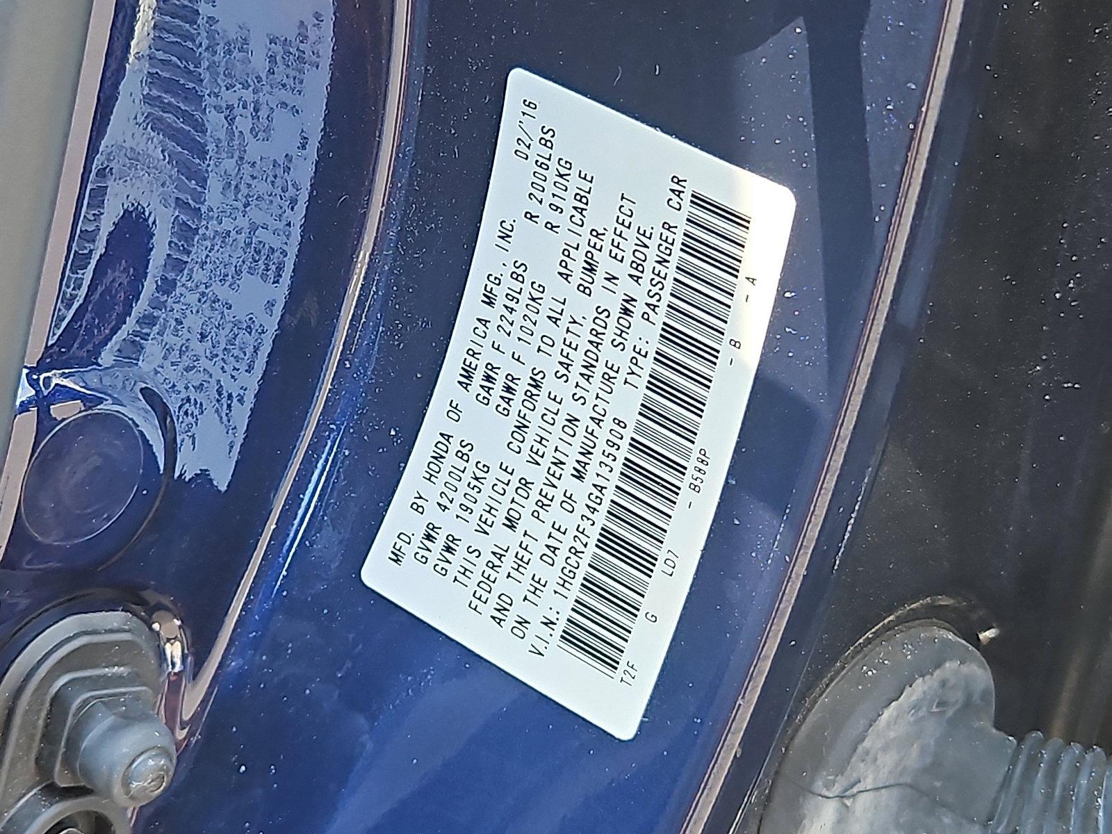 2016 Honda Accord Sedan Vehicle Photo in Trevose, PA 19053