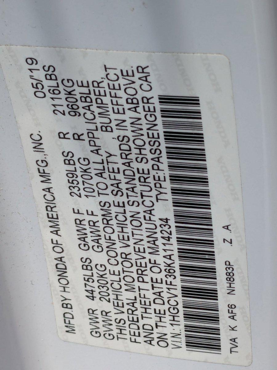 2019 Honda Accord Sedan Vehicle Photo in Miami, FL 33015