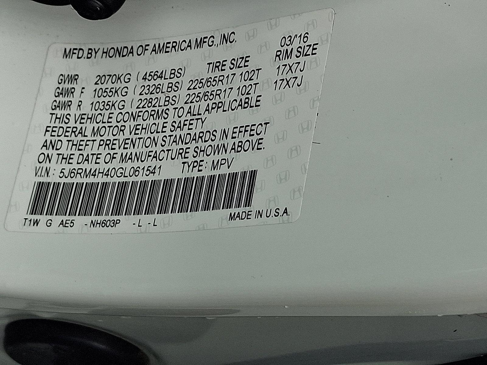2016 Honda CR-V Vehicle Photo in Harrisburg, PA 17111