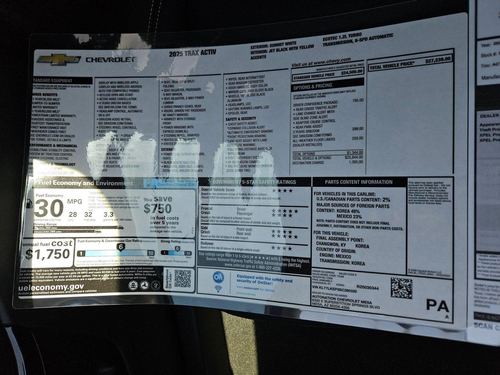 2025 Chevrolet Trax Vehicle Photo in GILBERT, AZ 85297-0446