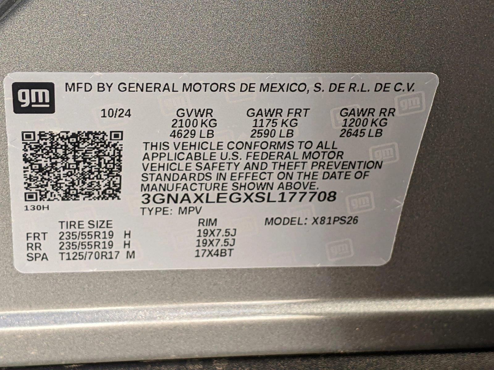 2025 Chevrolet Equinox Vehicle Photo in PEMBROKE PINES, FL 33024-6534