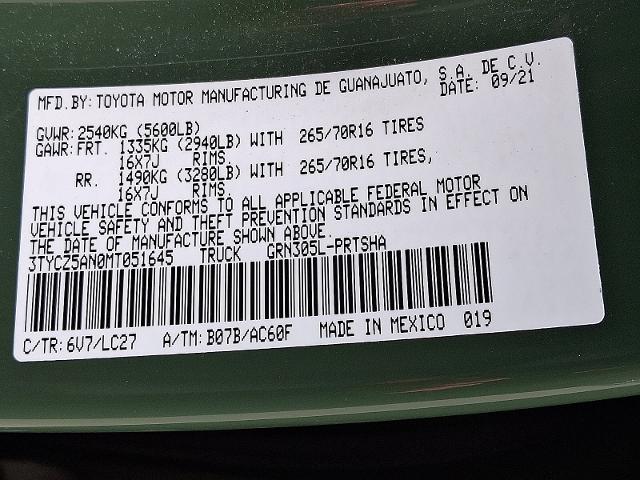 2021 Toyota Tacoma 4WD Vehicle Photo in TREVOSE, PA 19053-4984