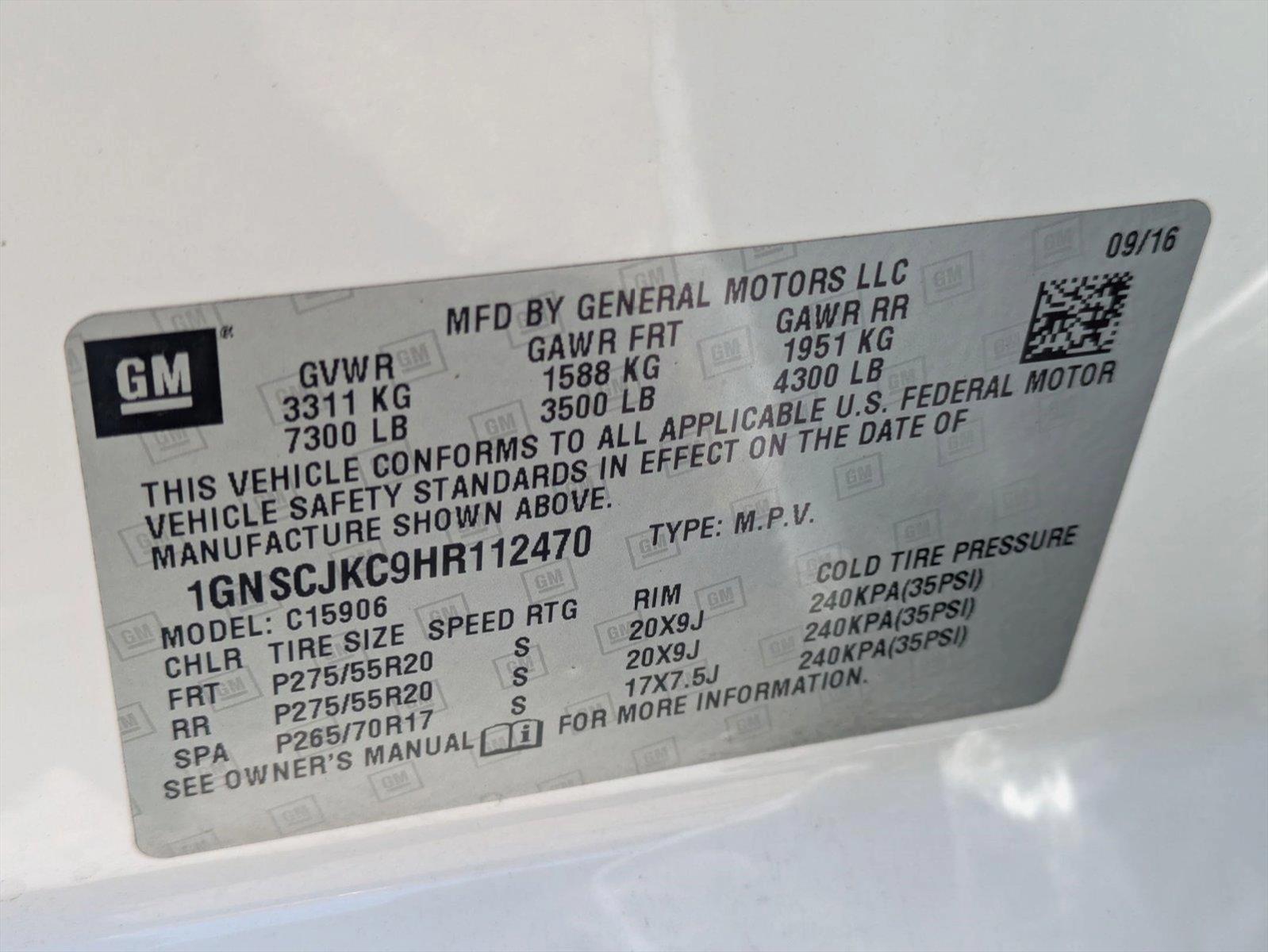 2017 Chevrolet Suburban Vehicle Photo in GREENACRES, FL 33463-3207