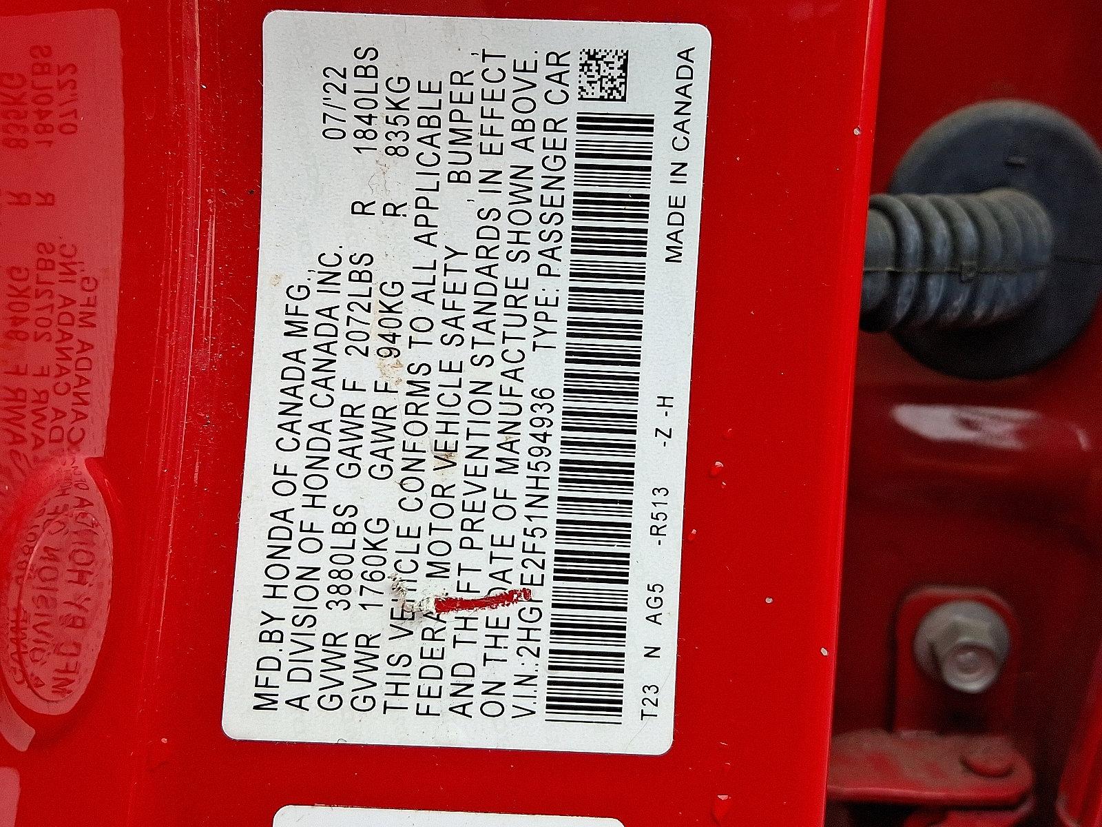 2022 Honda Civic Sedan Vehicle Photo in Harrisburg, PA 17111