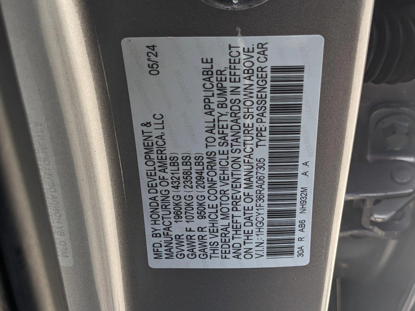 2024 Honda Accord Sedan Vehicle Photo in Clearwater, FL 33764