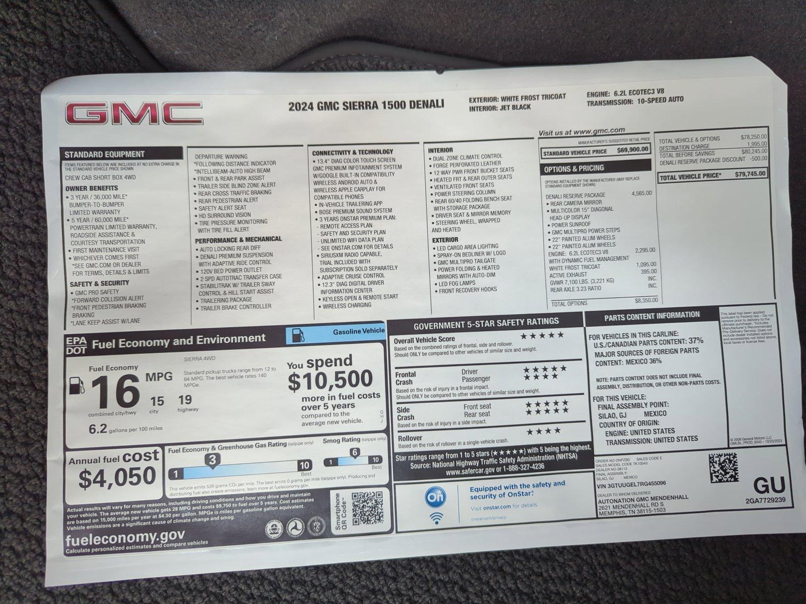 2024 GMC Sierra 1500 Vehicle Photo in MEMPHIS, TN 38115-1503