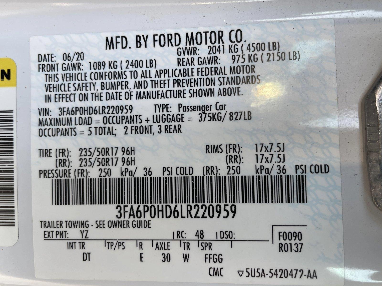 2020 Ford Fusion Vehicle Photo in Memphis, TN 38133