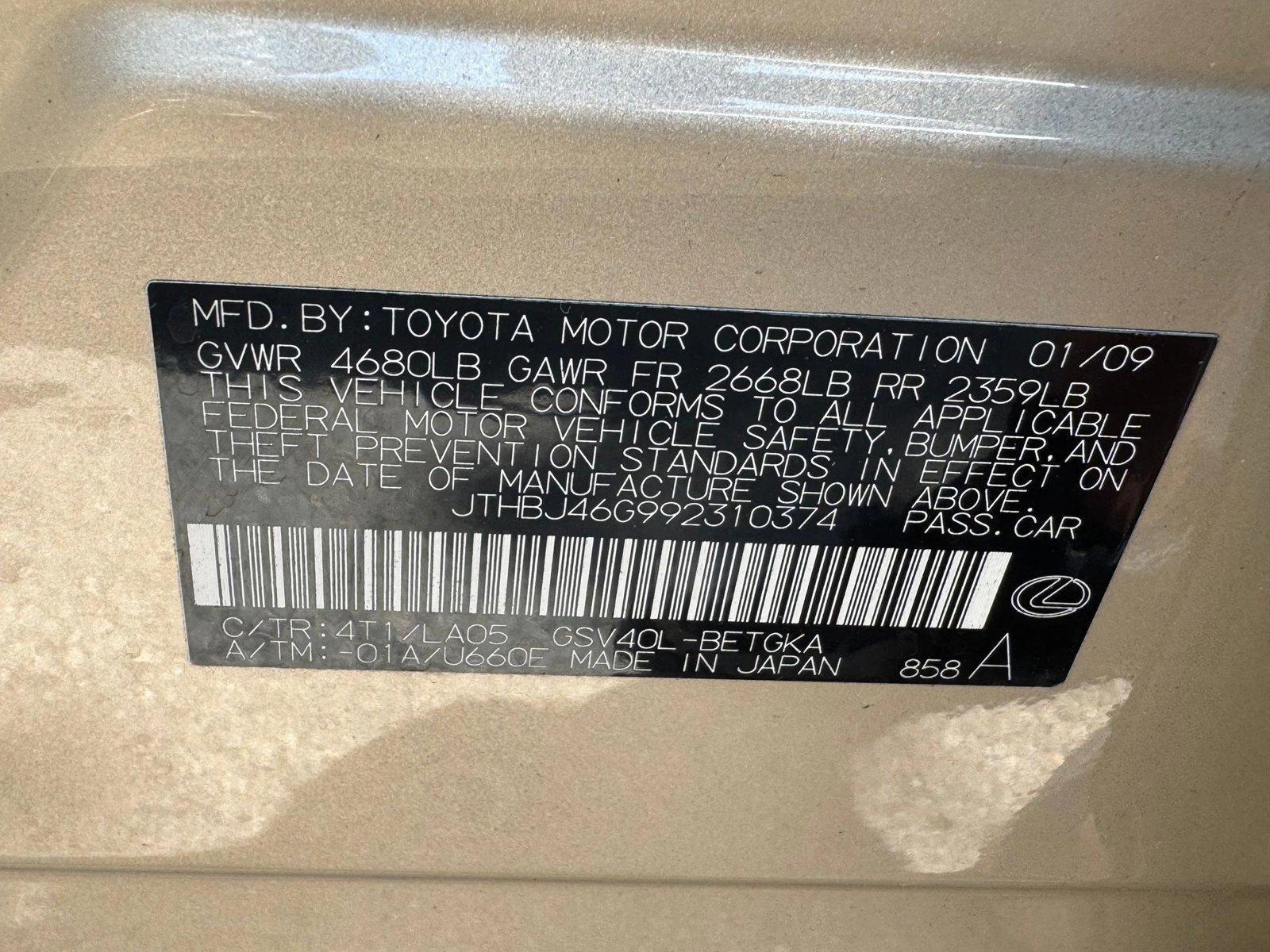 2009 Lexus ES 350 Vehicle Photo in Delray Beach, FL 33444