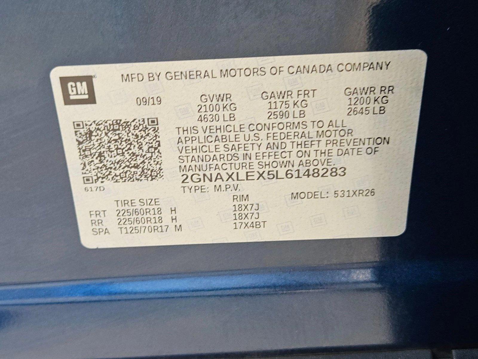 2020 Chevrolet Equinox Vehicle Photo in GILBERT, AZ 85297-0446