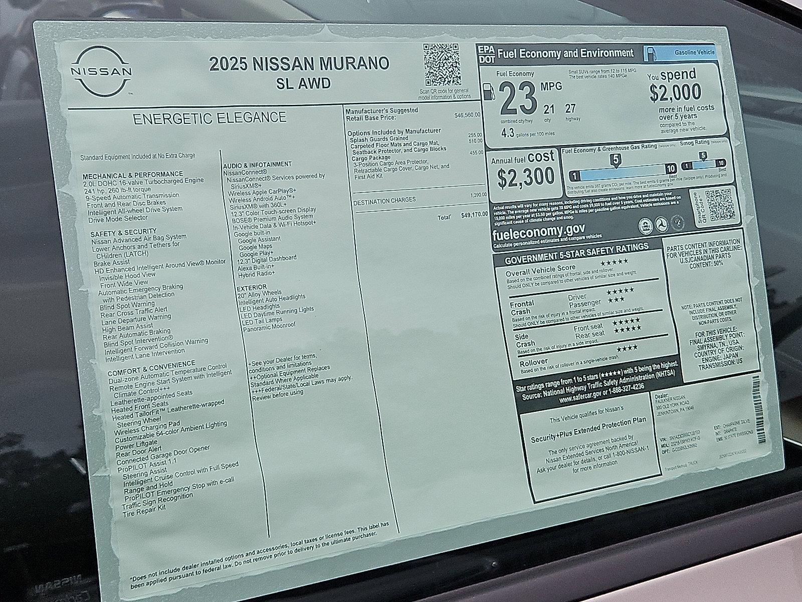 2025 Nissan Murano Vehicle Photo in Jenkintown, PA 19046