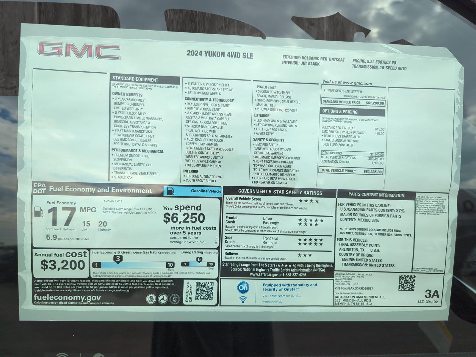 2024 GMC Yukon Vehicle Photo in MEMPHIS, TN 38115-1503