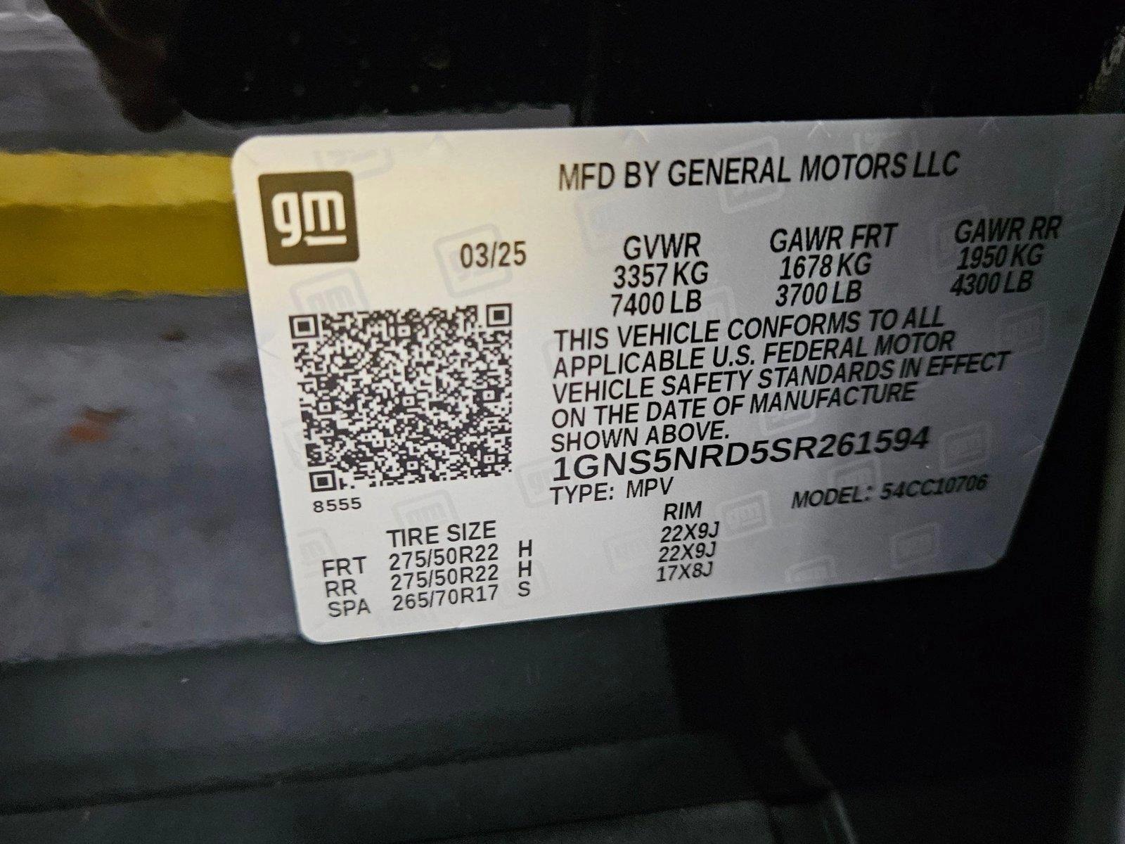 2025 Chevrolet Tahoe Vehicle Photo in GREENACRES, FL 33463-3207