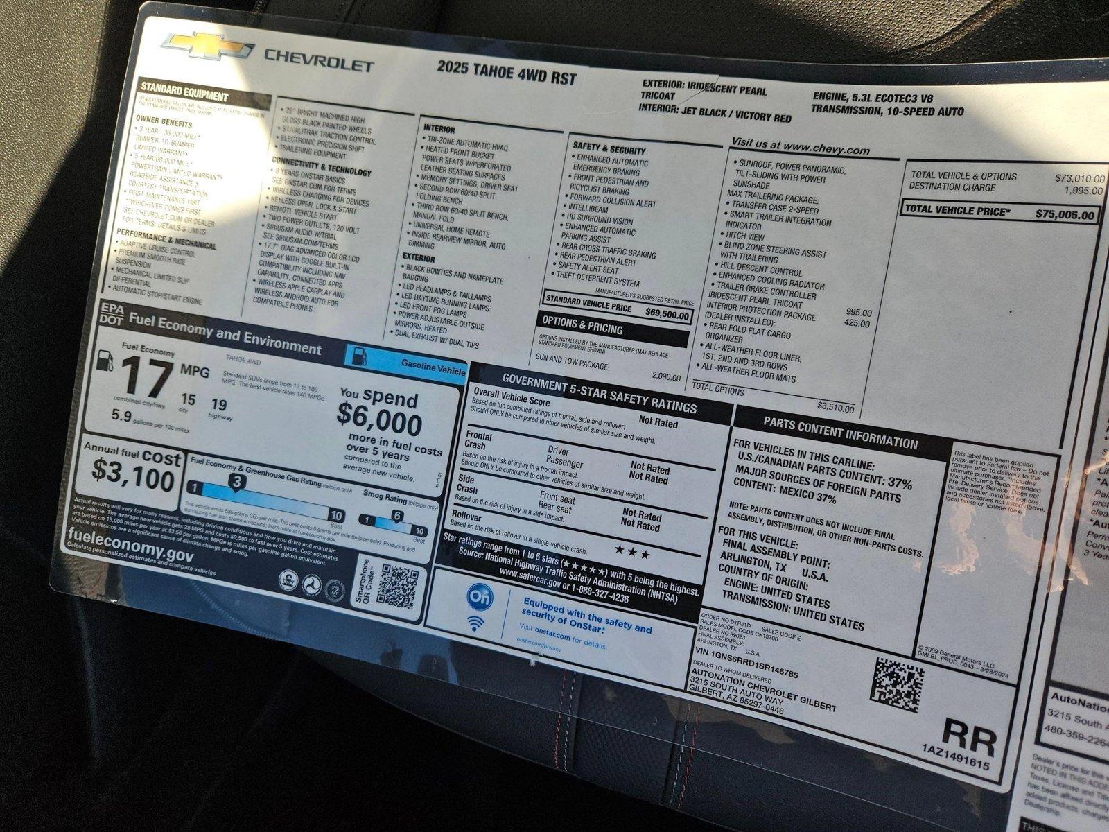 2025 Chevrolet Tahoe Vehicle Photo in MESA, AZ 85206-4395