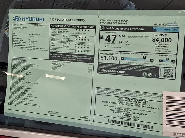 2025 Hyundai SONATA Hybrid Vehicle Photo in Philadelphia, PA 19116