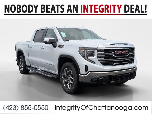 Glacier White Tricoat 2026 GMC Sierra 1500 SLT Crew Cab 4WD Pickup Truck Four-Wheel Drive Automatic