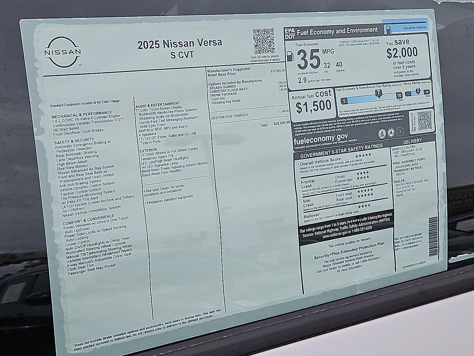 2025 Nissan Versa Vehicle Photo in Jenkintown, PA 19046