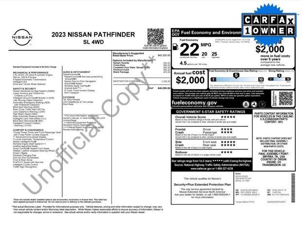 Certified 2023 Nissan Pathfinder SL with VIN 5N1DR3CC6PC259918 for sale in Ardmore, PA