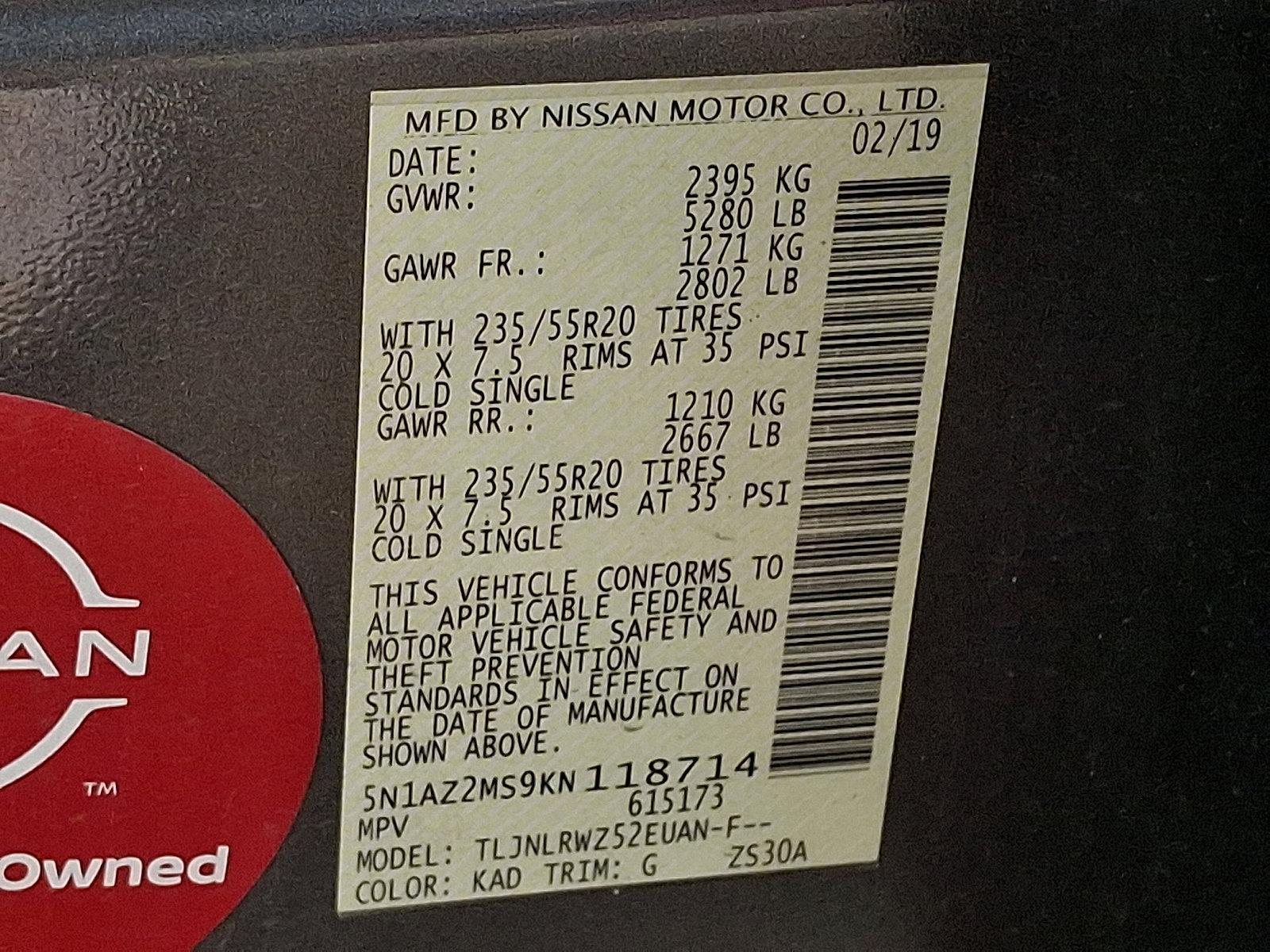 2019 Nissan Murano Vehicle Photo in Mechanicsburg, PA 17050-2306