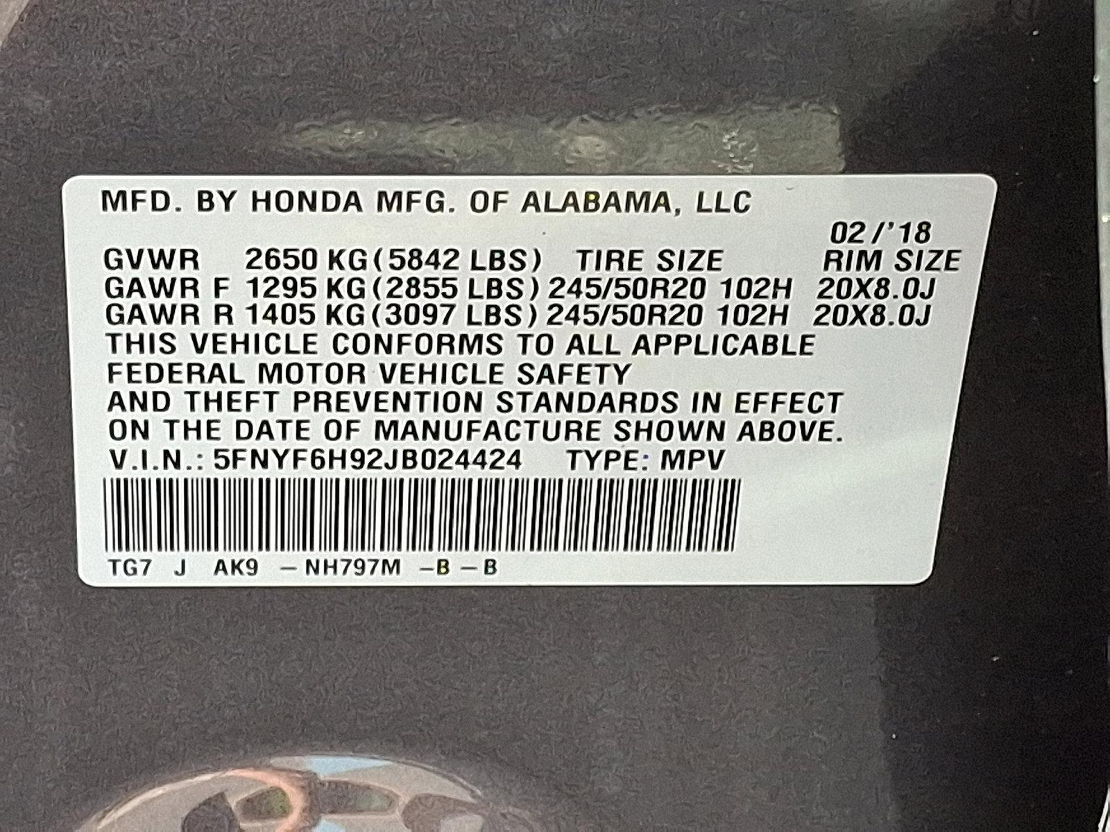 2018 Honda Pilot Vehicle Photo in BETHLEHEM, PA 18017