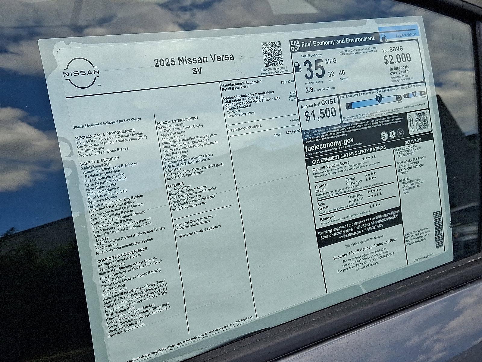 2025 Nissan Versa Vehicle Photo in Jenkintown, PA 19046
