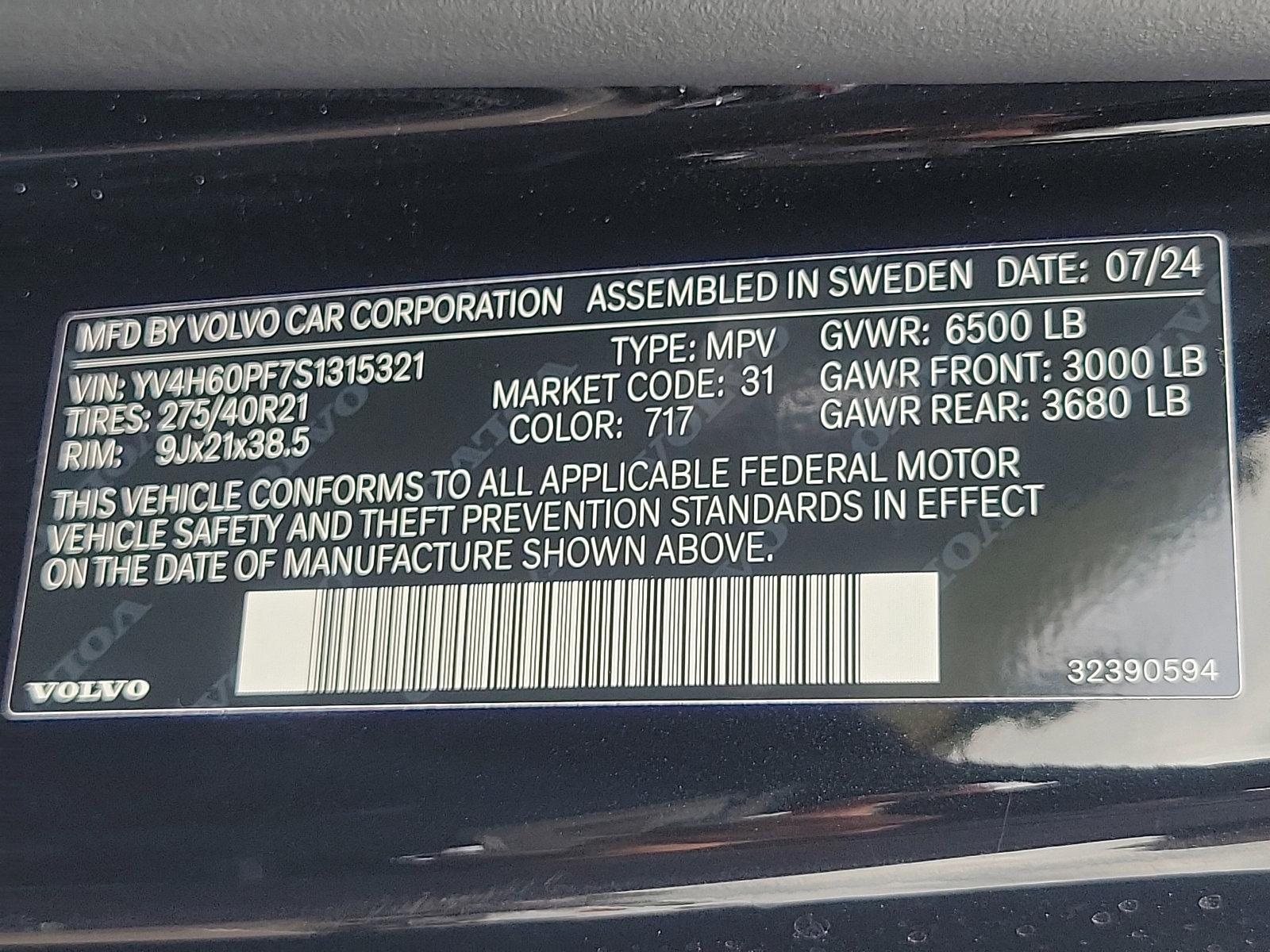 2025 Volvo XC90 Plug-In Hybrid Vehicle Photo in Trevose, PA 19053