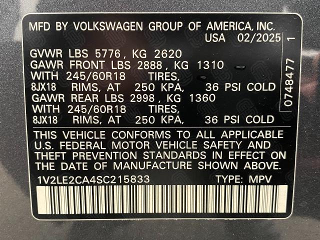 2025 Volkswagen Atlas Cross Sport Vehicle Photo in Appleton, WI 54913