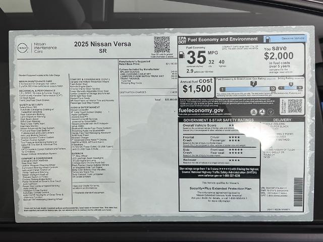 2025 Nissan Versa Vehicle Photo in Tulsa, OK 74129