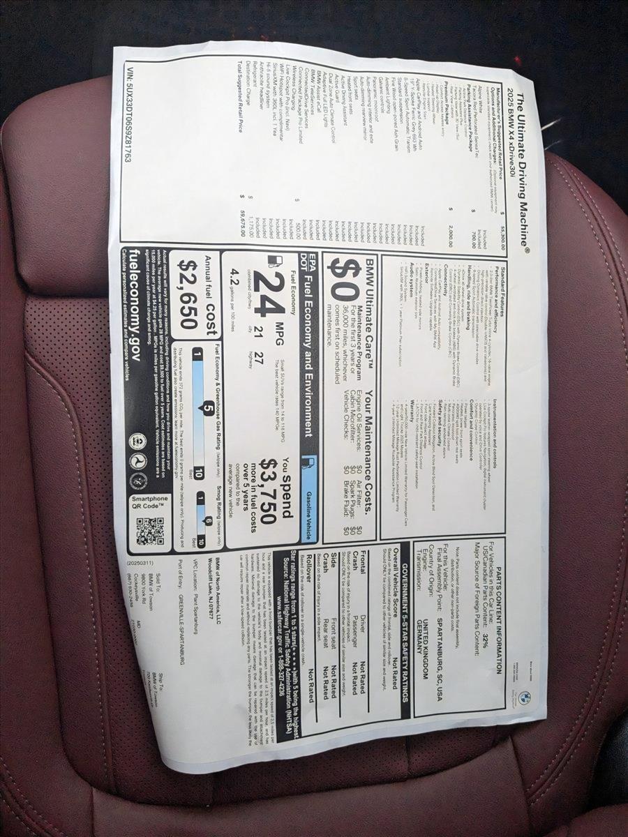 2025 BMW X4 xDrive30i Vehicle Photo in Towson, MD 21204