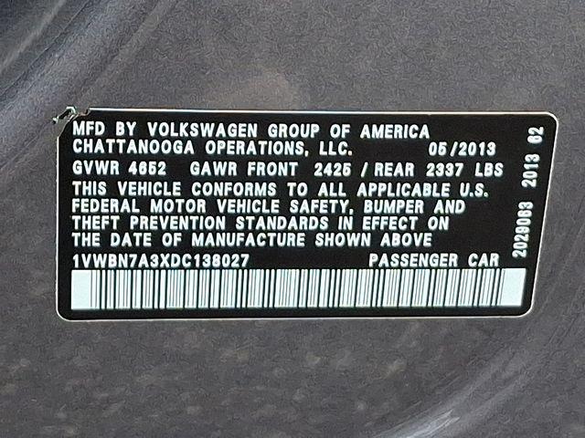 2013 Volkswagen Passat Vehicle Photo in DANBURY, CT 06810-5034