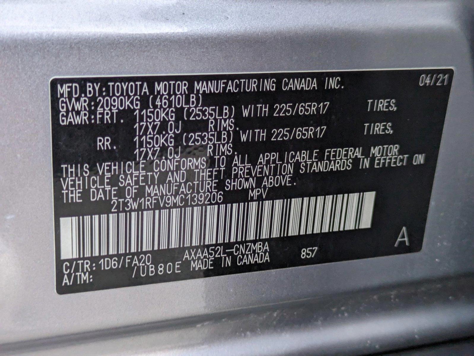 2021 Toyota RAV4 Vehicle Photo in WEST PALM BEACH, FL 33407-3296