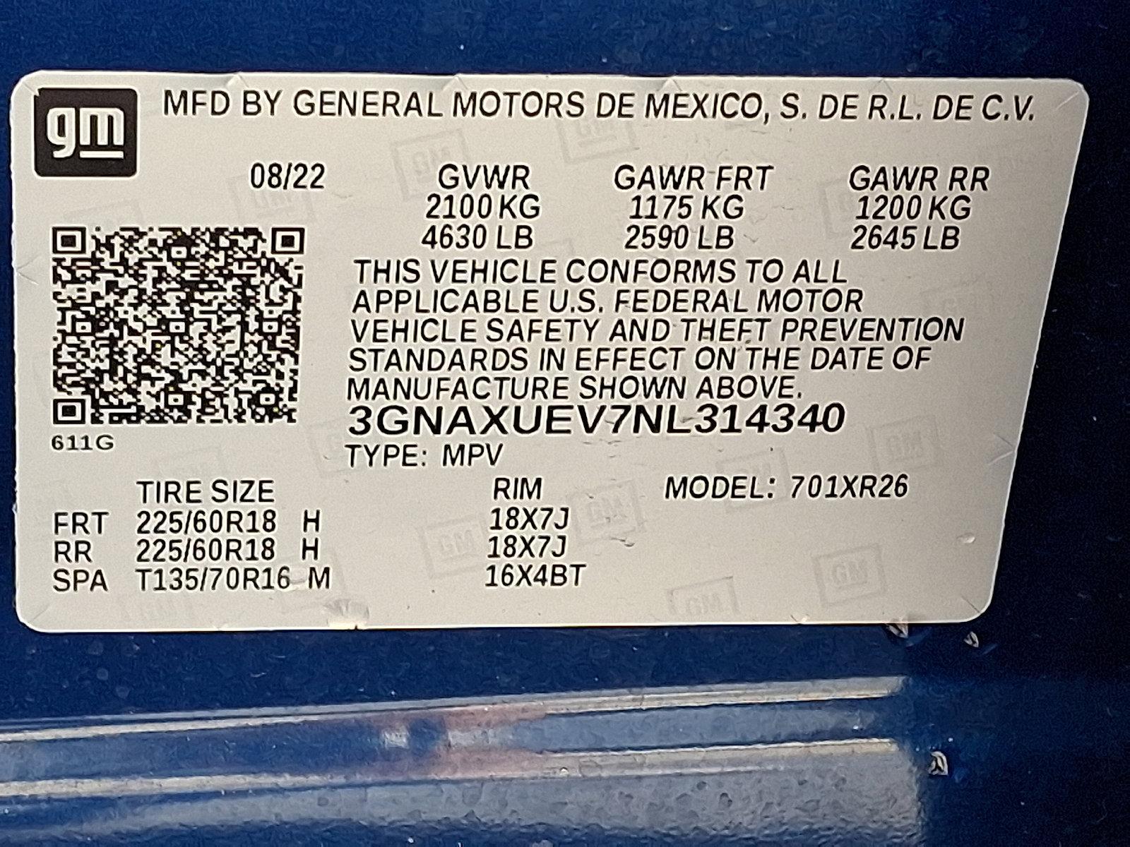 2022 Chevrolet Equinox Vehicle Photo in BETHLEHEM, PA 18017-9401