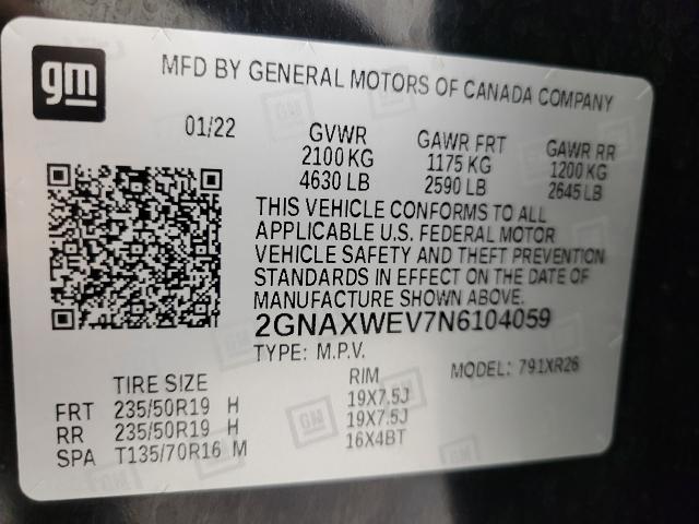 2022 Chevrolet Equinox Vehicle Photo in APPLETON, WI 54914-4656