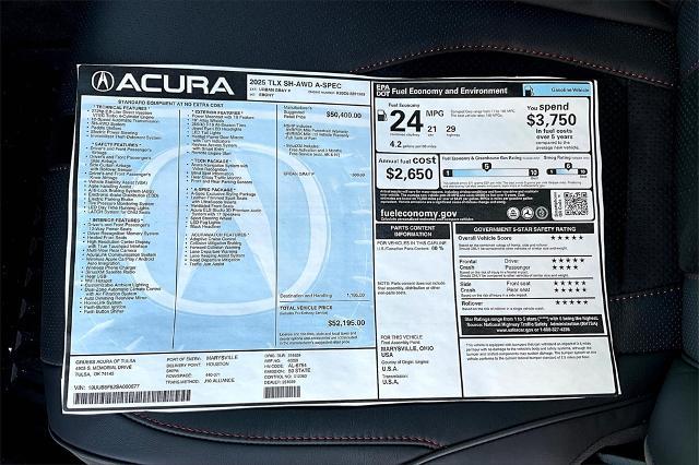 2025 Acura TLX Vehicle Photo in Tulsa, OK 74145