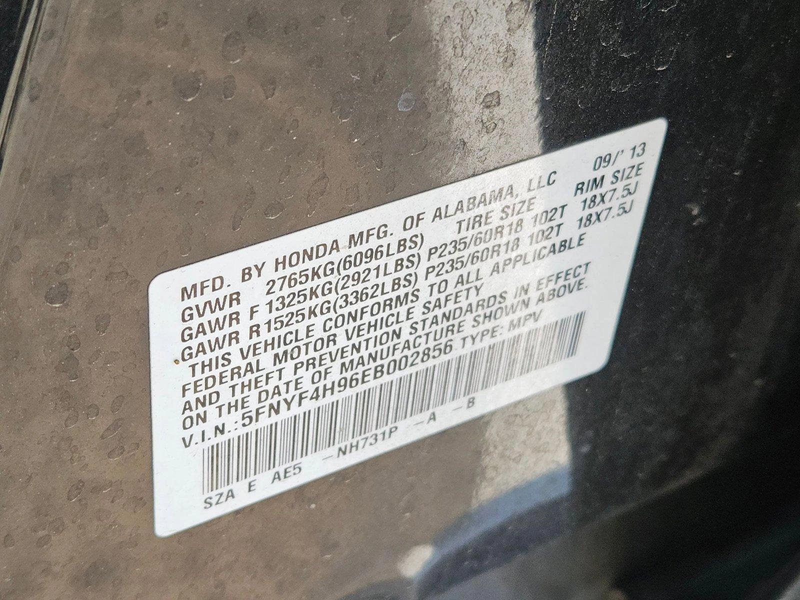 2014 Honda Pilot Vehicle Photo in CORPUS CHRISTI, TX 78416-1100