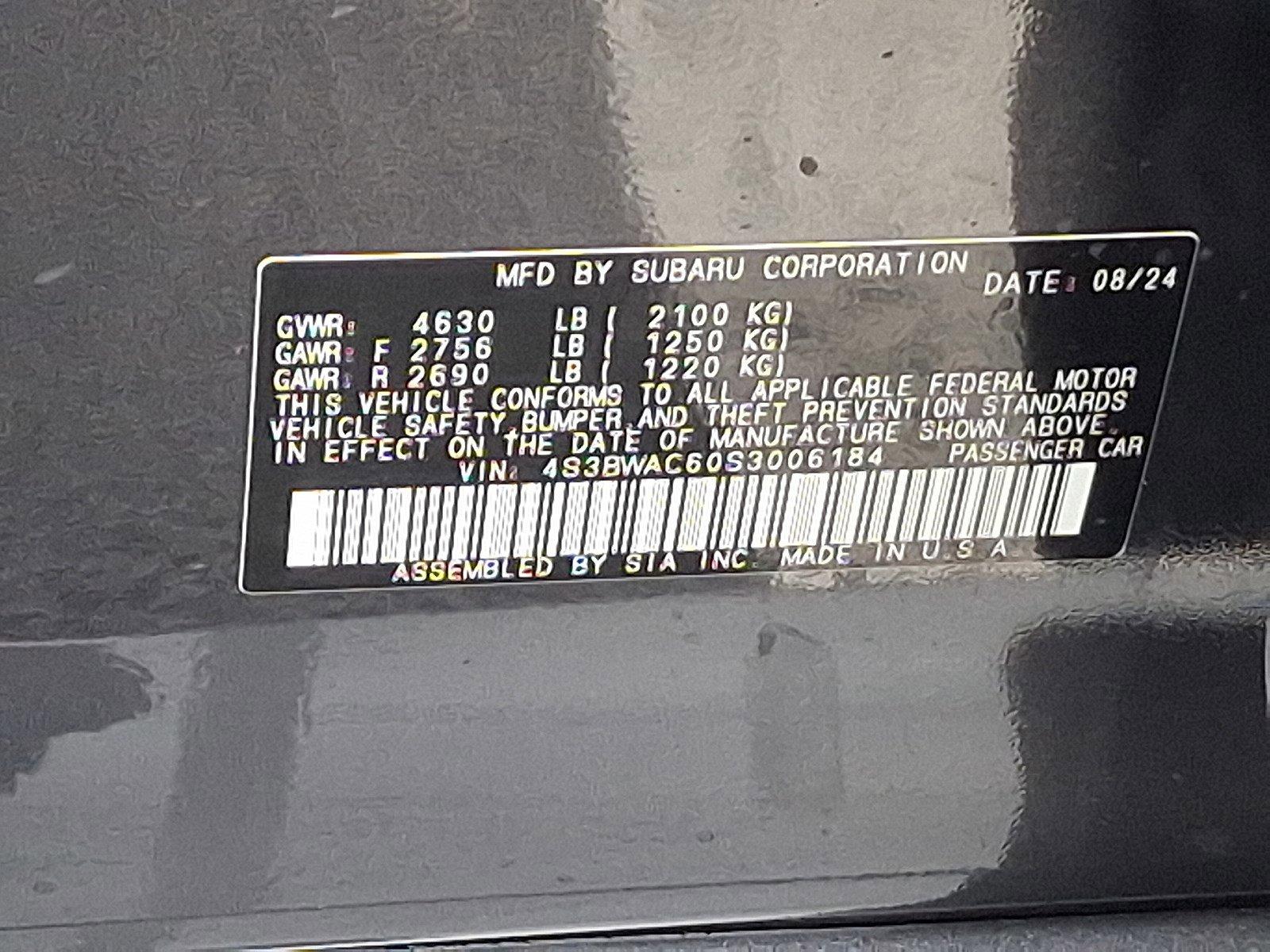 2025 Subaru Legacy Vehicle Photo in Harrisburg, PA 17111