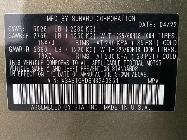 2022 Subaru Outback Vehicle Photo in Appleton, WI 54913