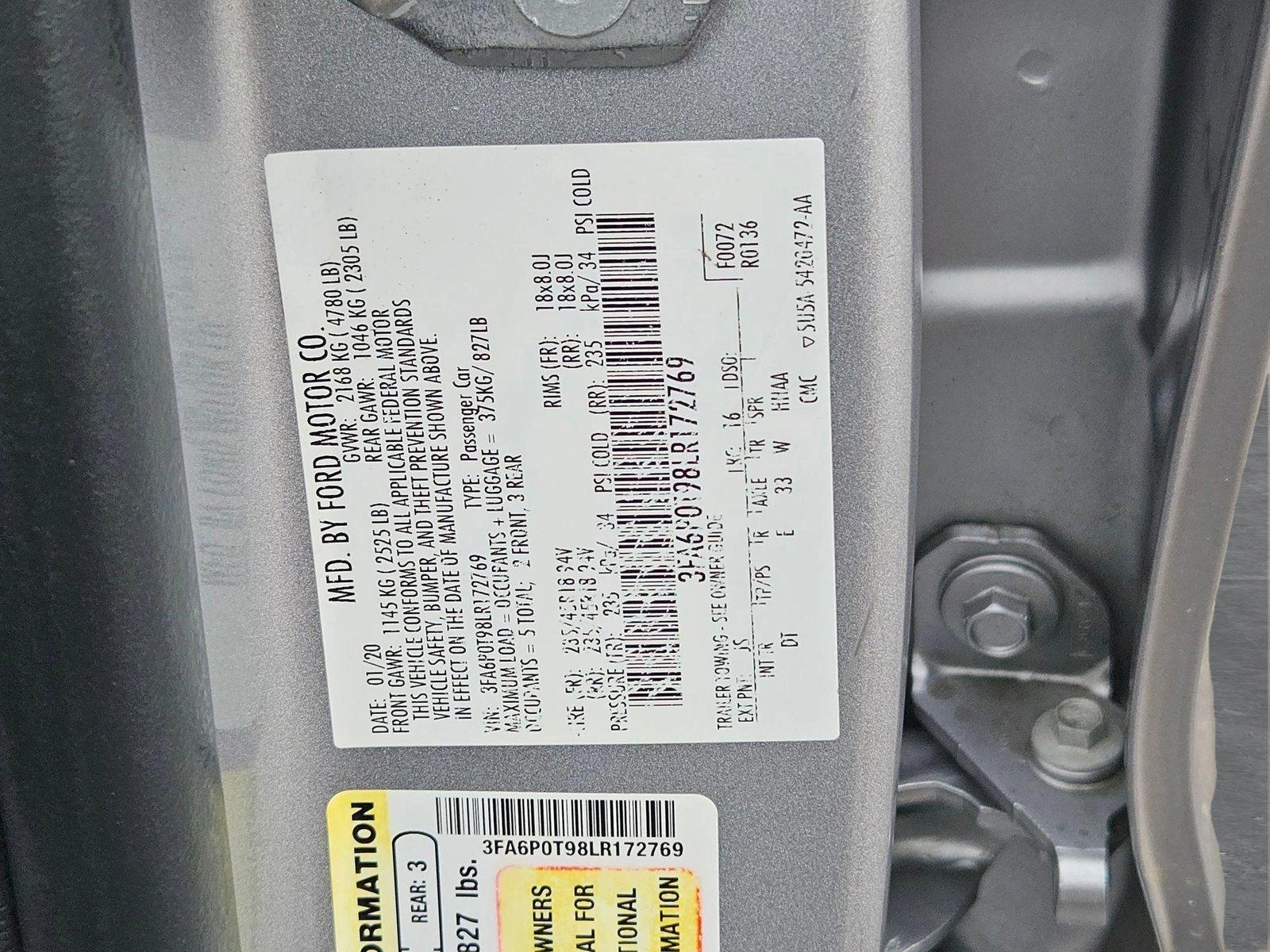 2020 Ford Fusion Vehicle Photo in MESA, AZ 85206-4395